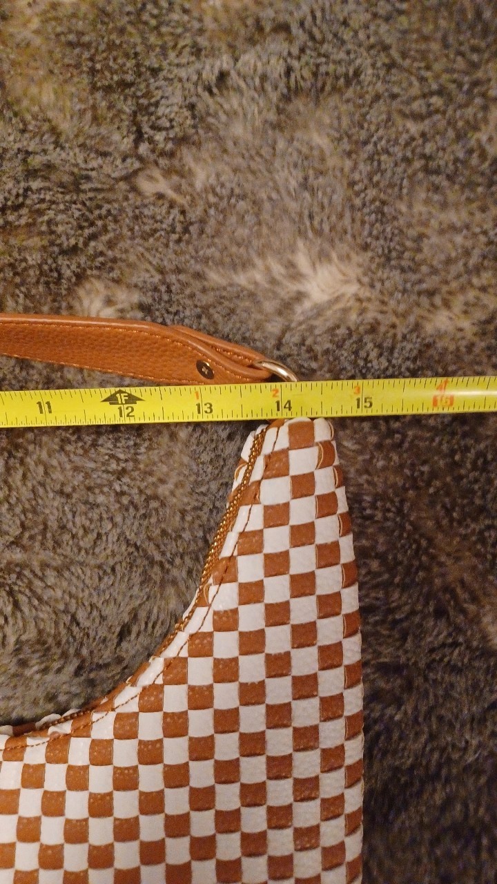 Checkered AH DORNED Vegan Leather Slouchy Shoulder Handbag/Purse