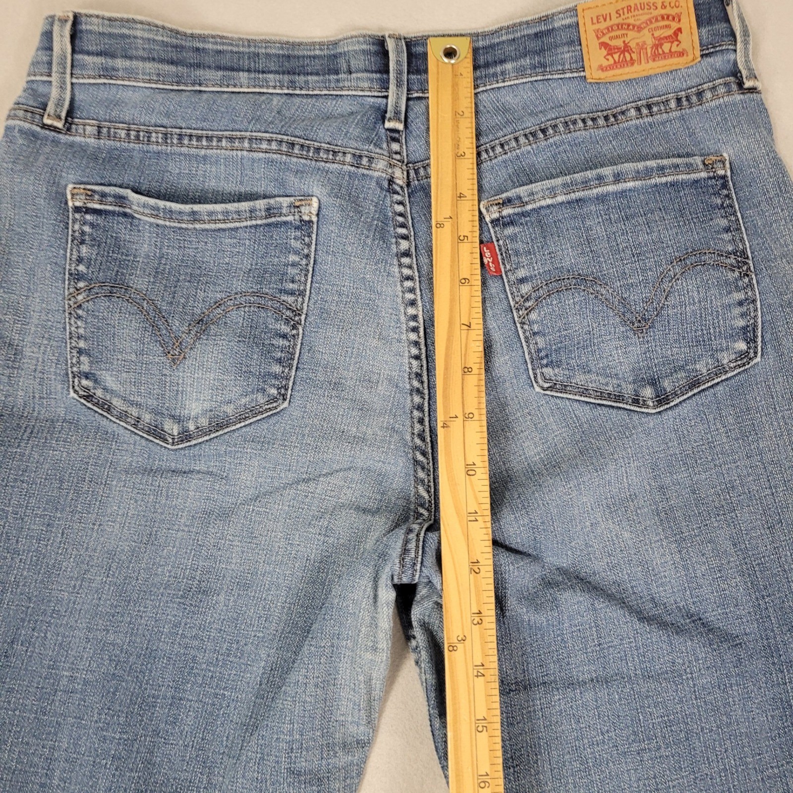 Levi’s 525 Jeans Women’s 12 31×28* Blue Perfect Waist Straight Fit Stretch Denim
