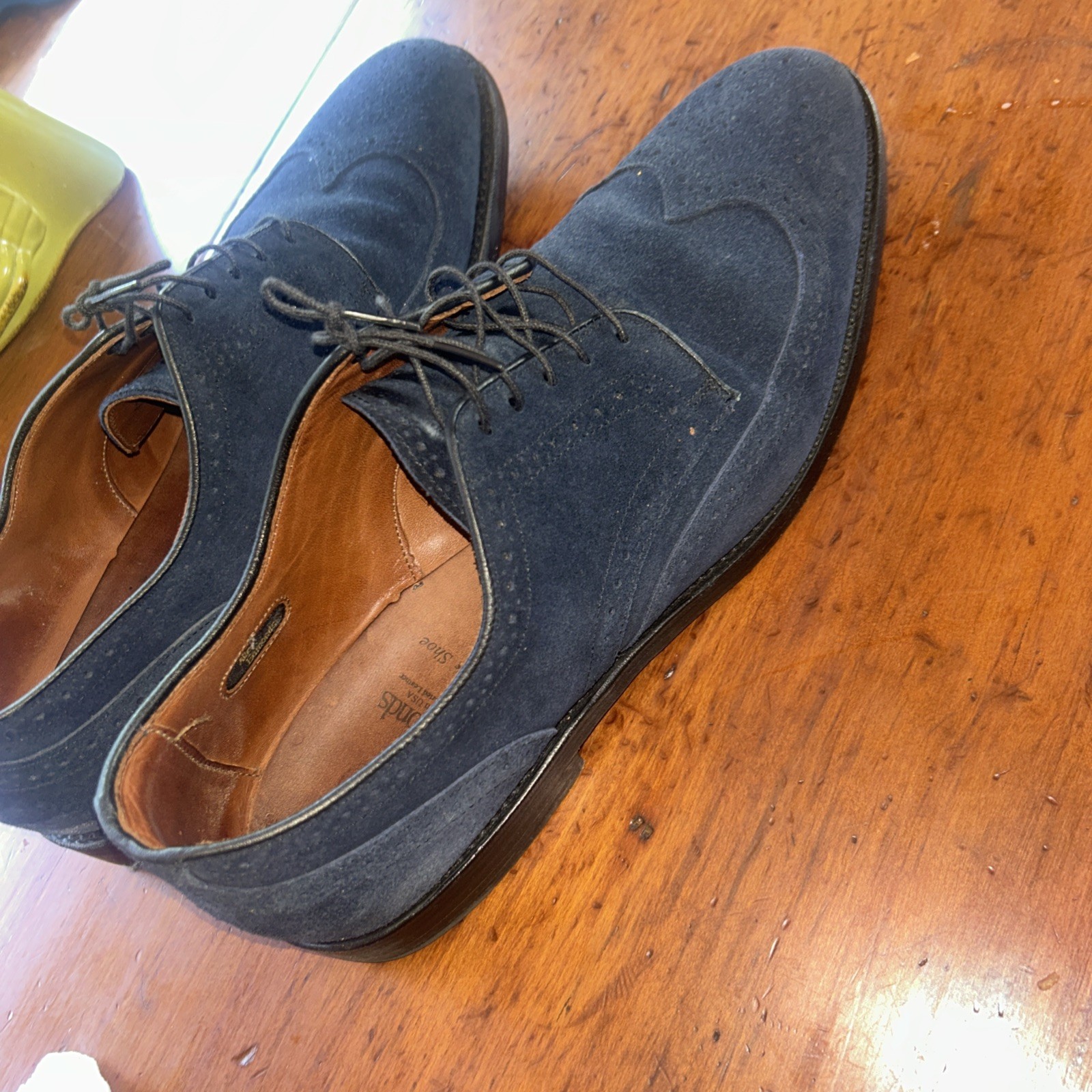 Allen Edmonds “Player’s Shoe” Size 13D Navy Suede Wingtip Oxford Dress Shoes