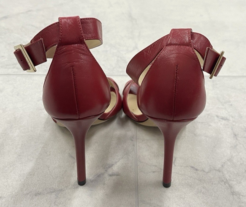New Jimmy Choo Lottie Red Leather Heel Sandal In Red Size:35 (US 5)