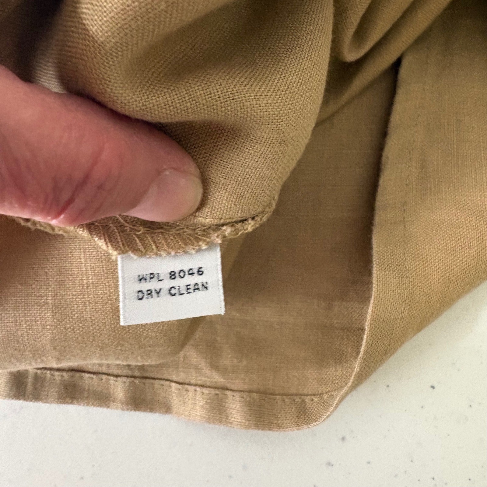 Womens Beige 100% Linen Embroidered V-Neck Empire Waist Top Size 12 Coastal