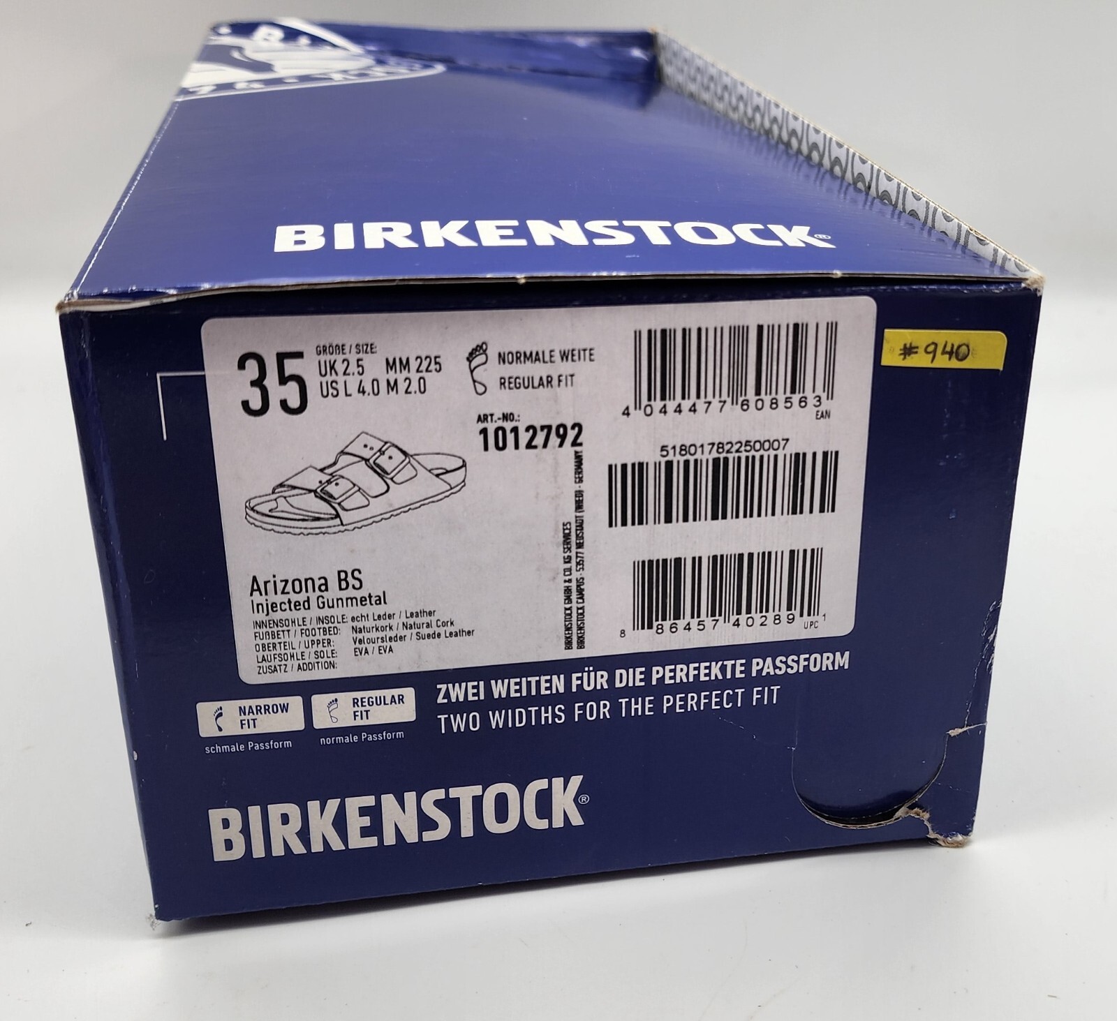 Birkenstock INJECTED RIVETS ARIZONA Injected Gunmetal 35R BNIB 1012792 #940