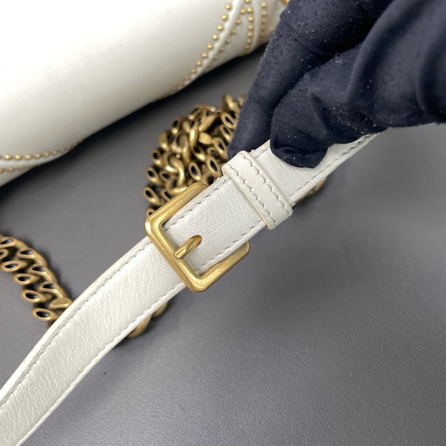 Dior Pre-Owned Authentic Chain Bag White 21.5*12.5*7 Free Tracked Shipping