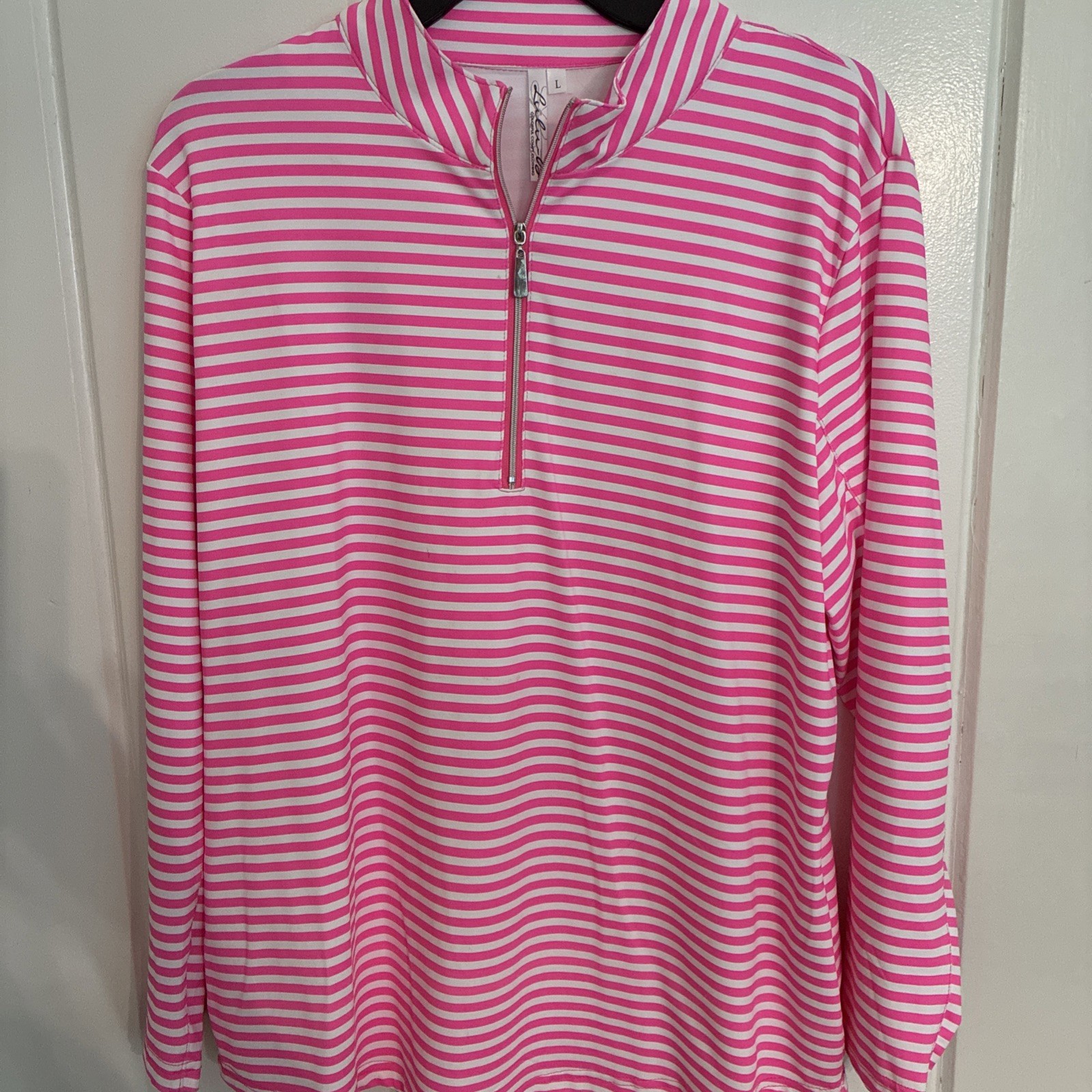 LULU-B 9” In ZIP TOP; PINK& WHT; ORIG $75 SALE $35
