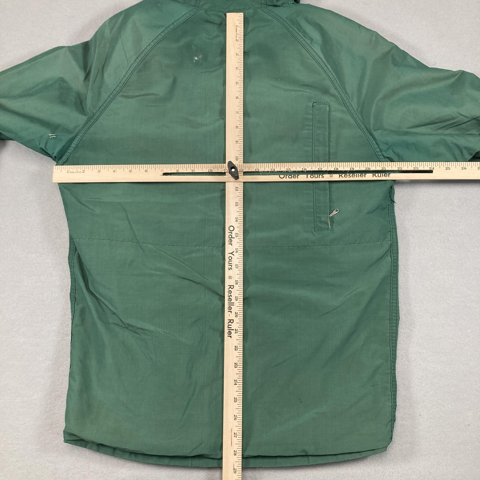 Vintage Woolrich Jacket Mens Large Green Hooded Hunting Parka Coat Plaid Lined