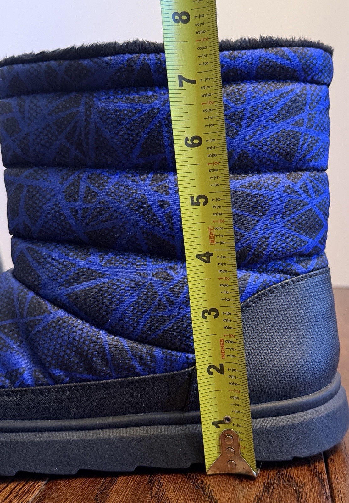 Size 9 M Kohl’s Tek Gear Snow Moon Boots Blue Nylon & Faux Fur Lining Excellent