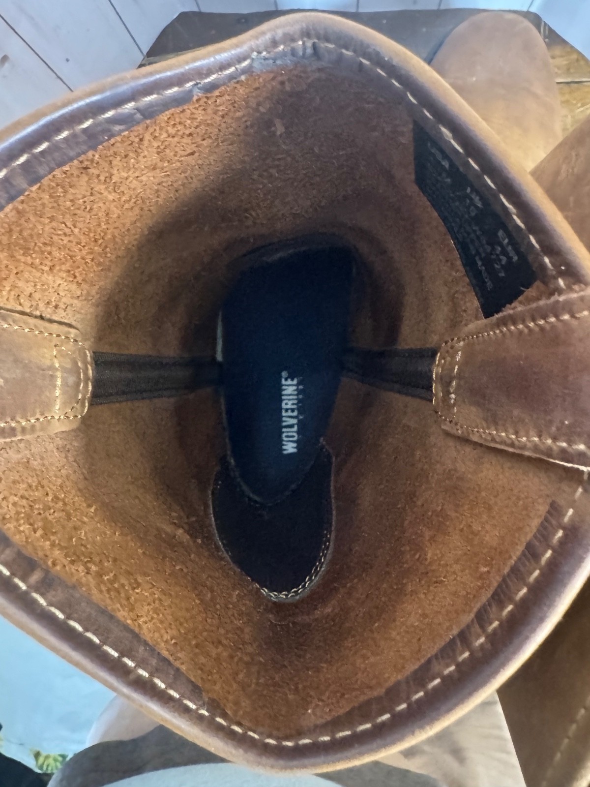 Wolverine W04727 Wellington Brown Leather Work Boots Size 11 Oil Resistant