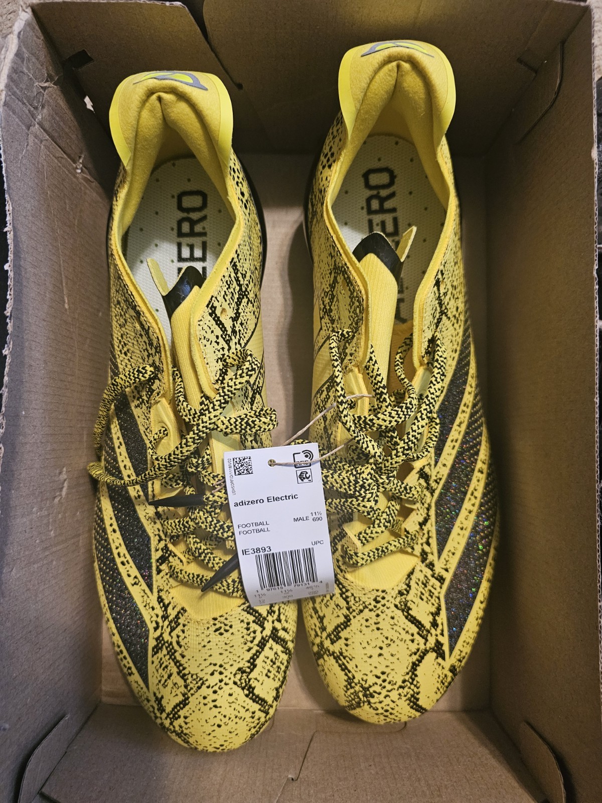 Adidas Adizero Electric Exotic Speed Football Cleat Yellow Black M Sz 12 IE3893