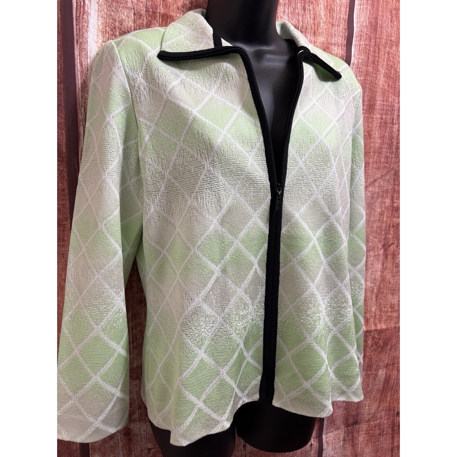 Ming Wang Career Jacket Womens S Blazer Geometric Mature Church Old Money New