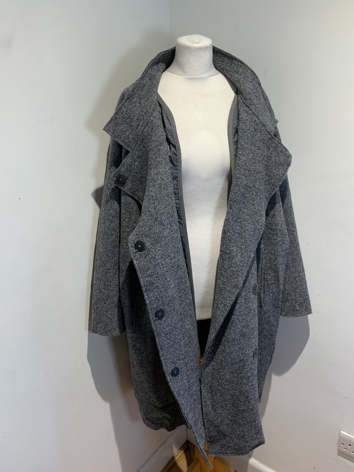 OSKA Over Sized Coat Size 1 UK 10 12 14 VGC Boiled Virgin Wool lined lagenlook