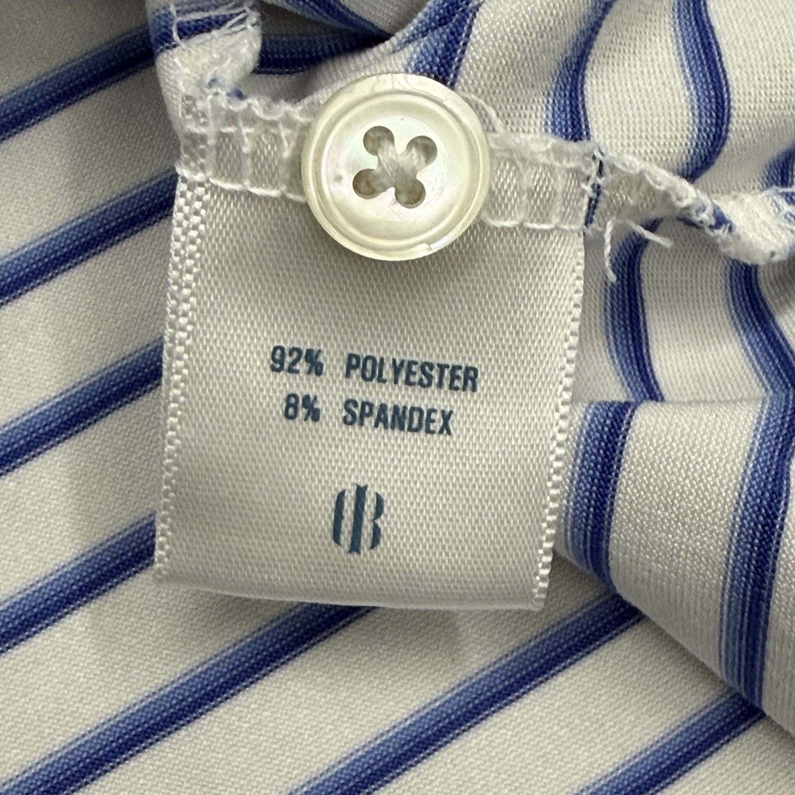 Holderness & Bourne The Sutton Surfside Polo Shirt Mens L White Blue Stripe Golf
