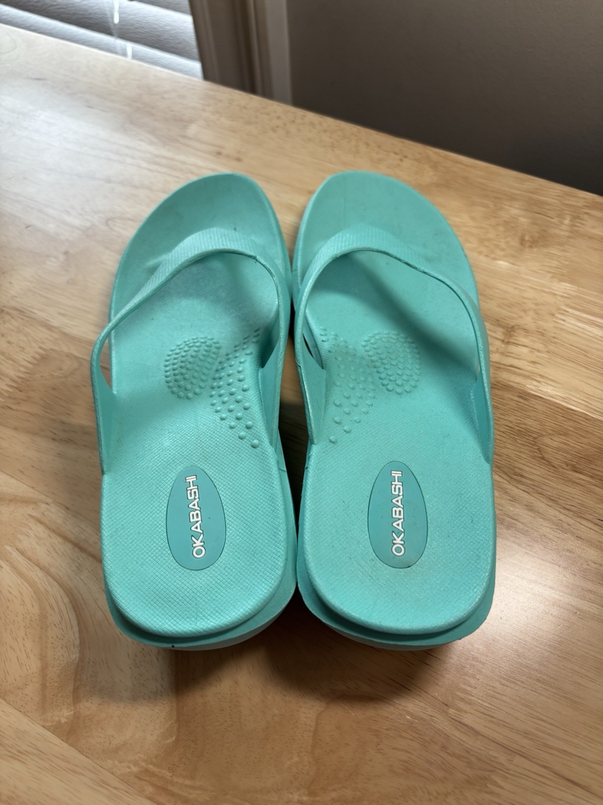 Okabashi Splash Flip Flop Wedge Sandal Slip Resistant Women Sea Glass Green ML