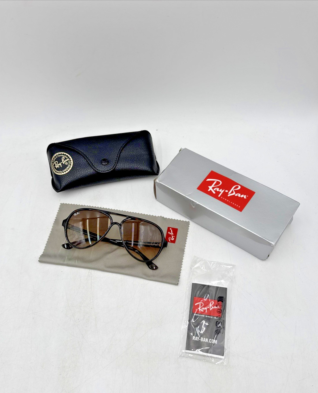 Ray-Ban RB4125 710/51 Aviator Sunglasses – Matte Havana