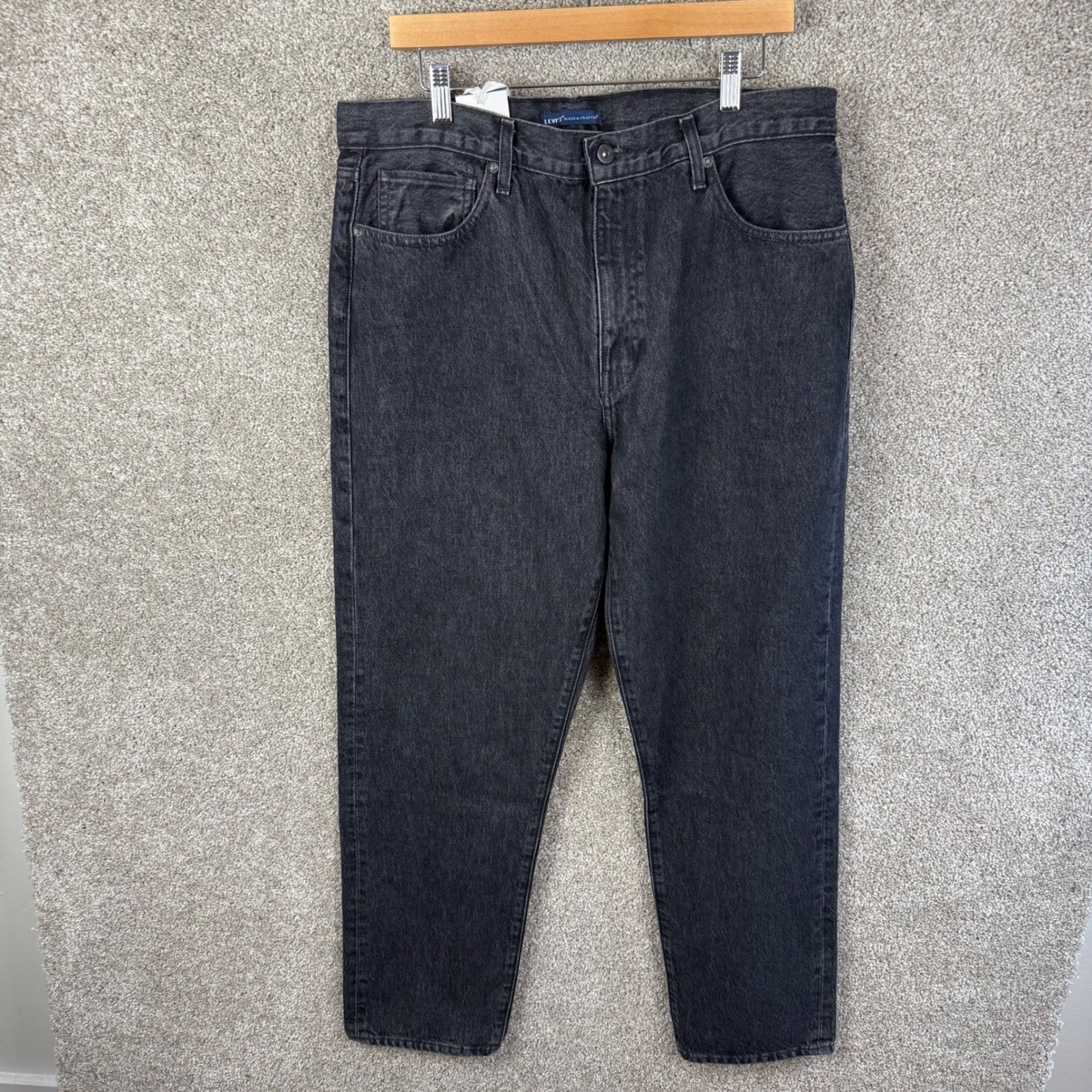 Levi’s Made & Crafted Column Taper Jeans Mens 34×31 Black Organic Cotton NEW