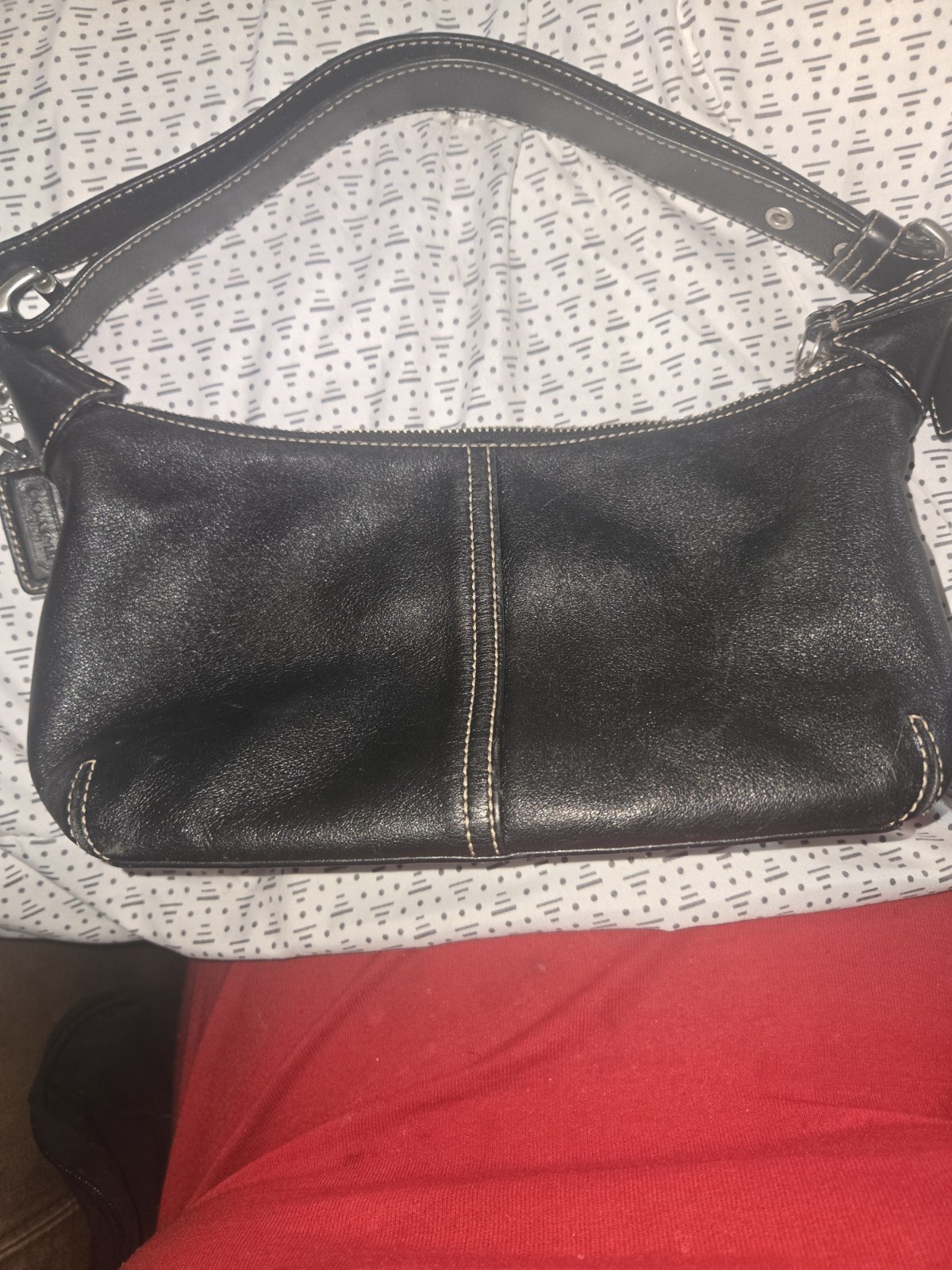 Vintage Coach 9564 Black Smooth Leather Demi Hobo Shoulder Bag Y2K