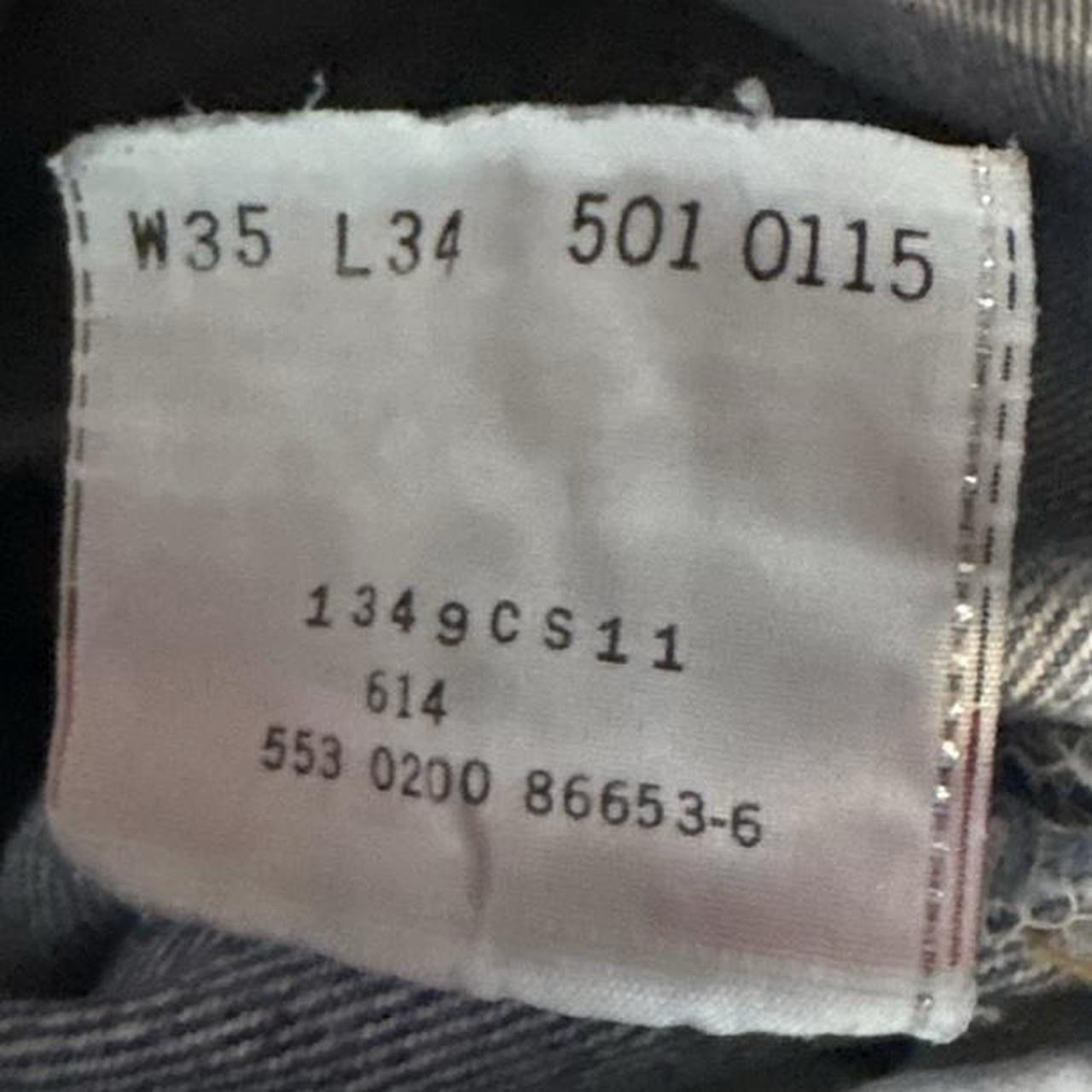 Levi’s 501xx Jeans 35×34 Vintage Made in USA Button Fly Light Wash Straight Leg