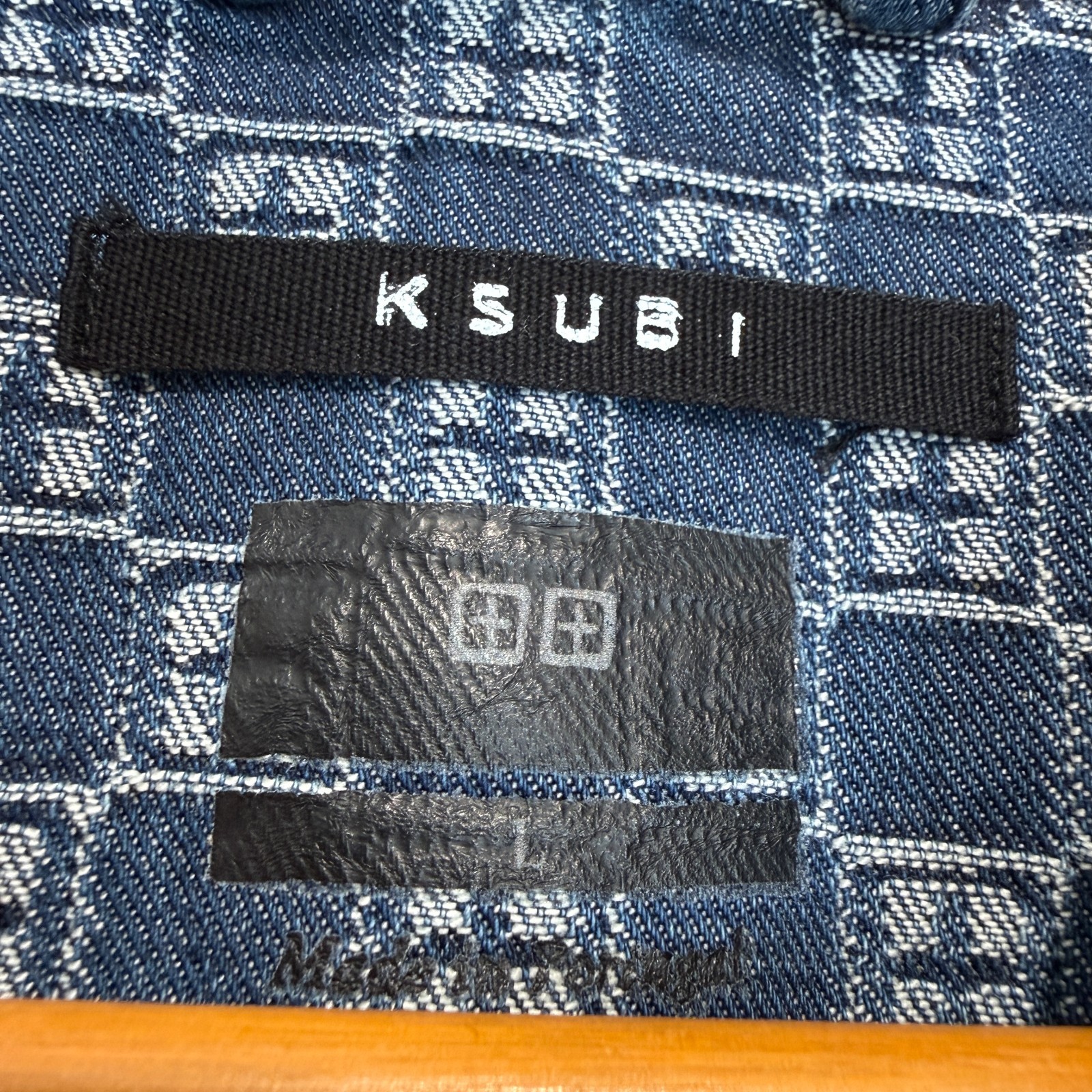 Ksubi Oh G Klassik Denim Trucker Jacket Mens Large AOP Monogram Logo Japanese