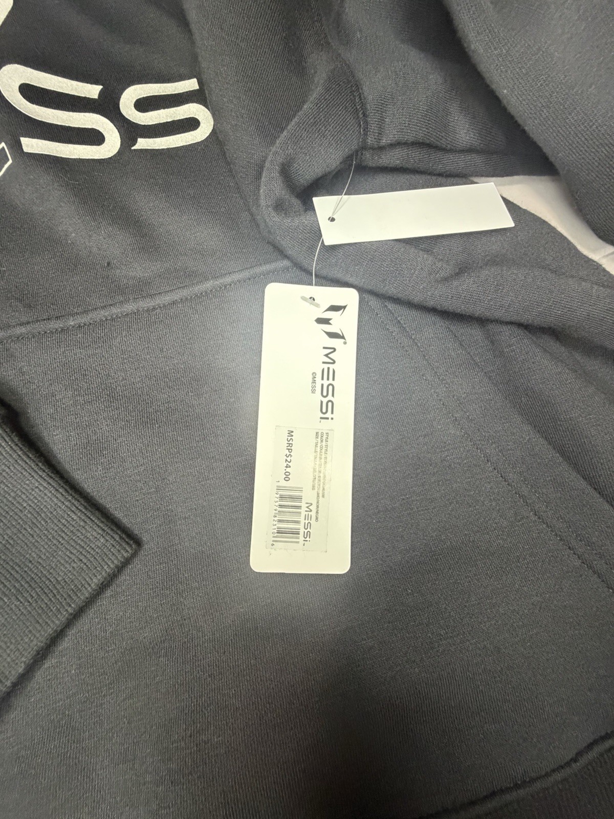 Messi Men’s 2XL Black Pullover Hoodie Drawstring Logo Graphic Print