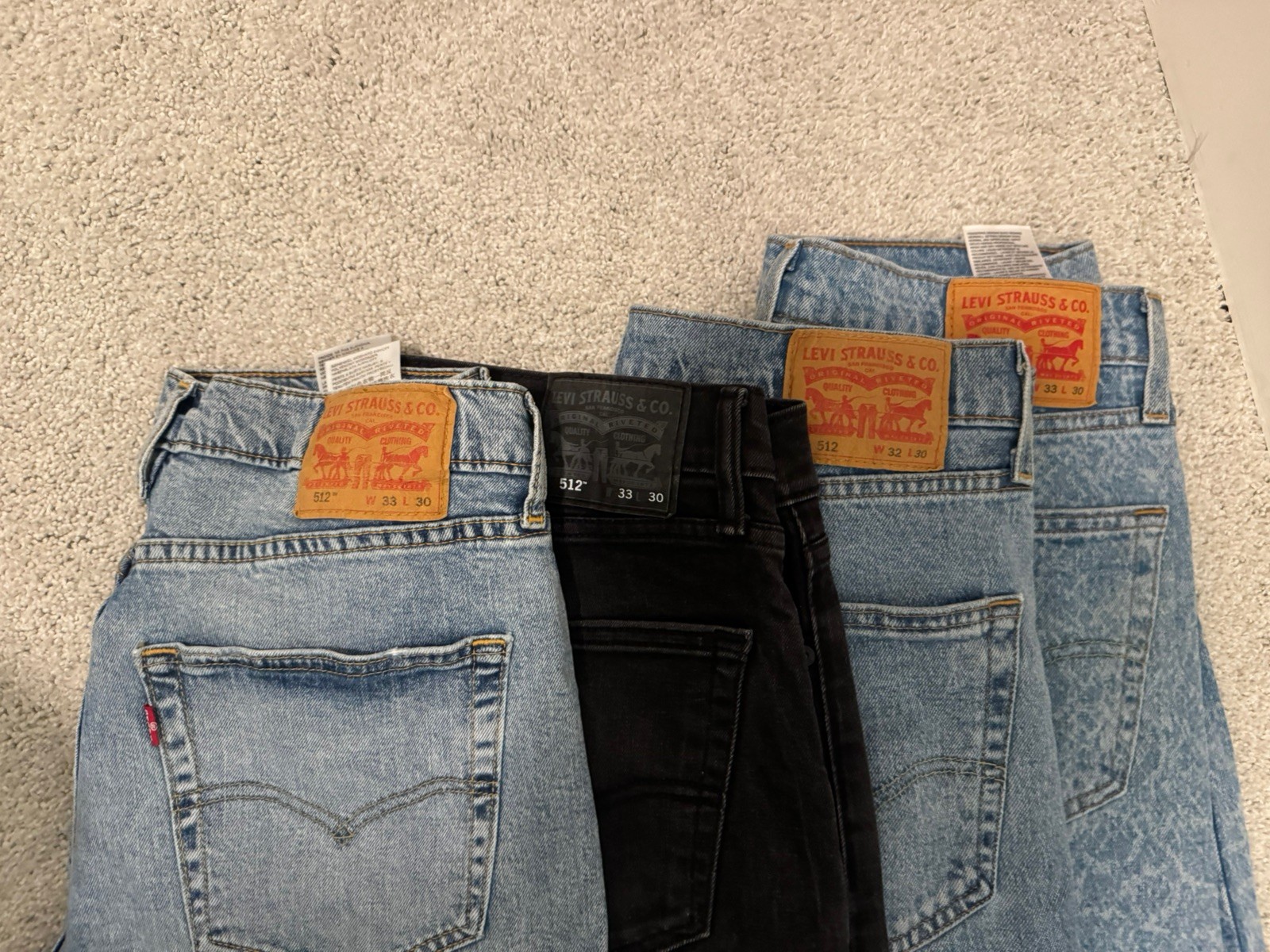 Levis Premium 512 lot of 4 pair included 33×30