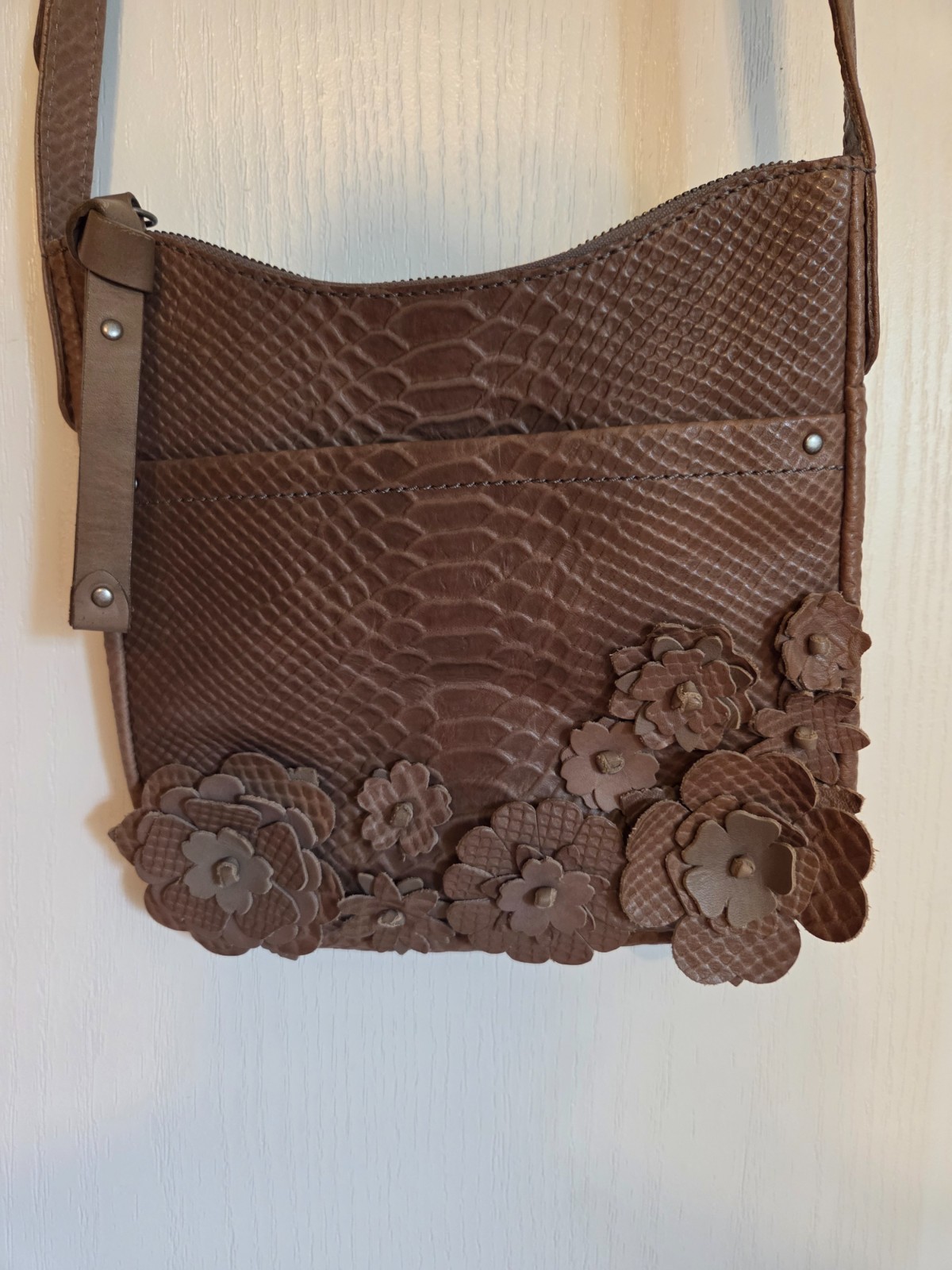 FRYE MELISSA FLORAL SWING CROSSBODY PURSE-NATURAL $228 MSRP