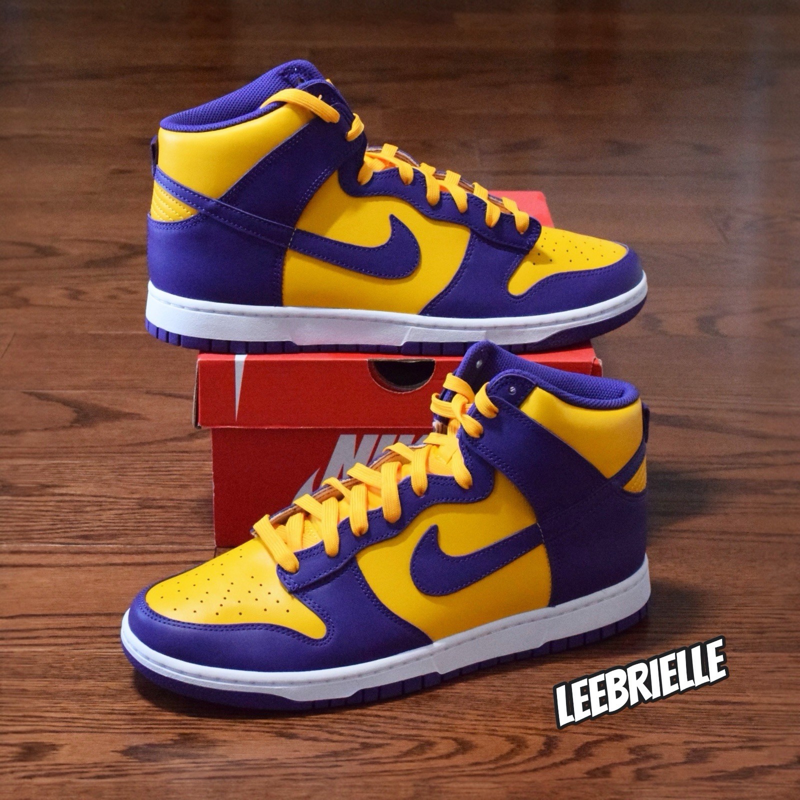 NIKE DUNK HIGH RETRO PURPLE YELLOW LAKERS LSU NBY DD1399-500 SIZE 11
