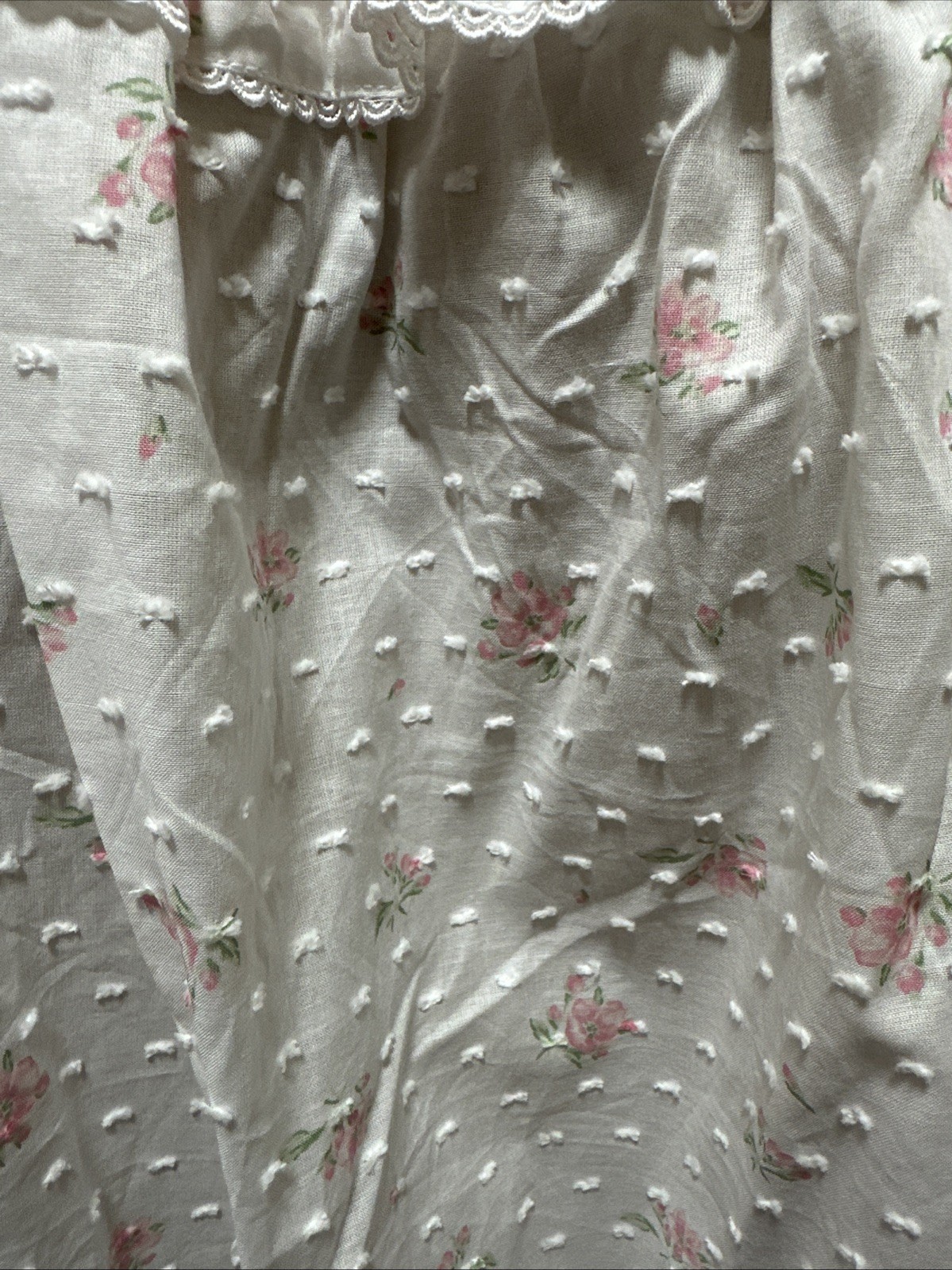 Eileen west nightgown Large 100% Cotton Lawn Swiss Dot Mini Florals