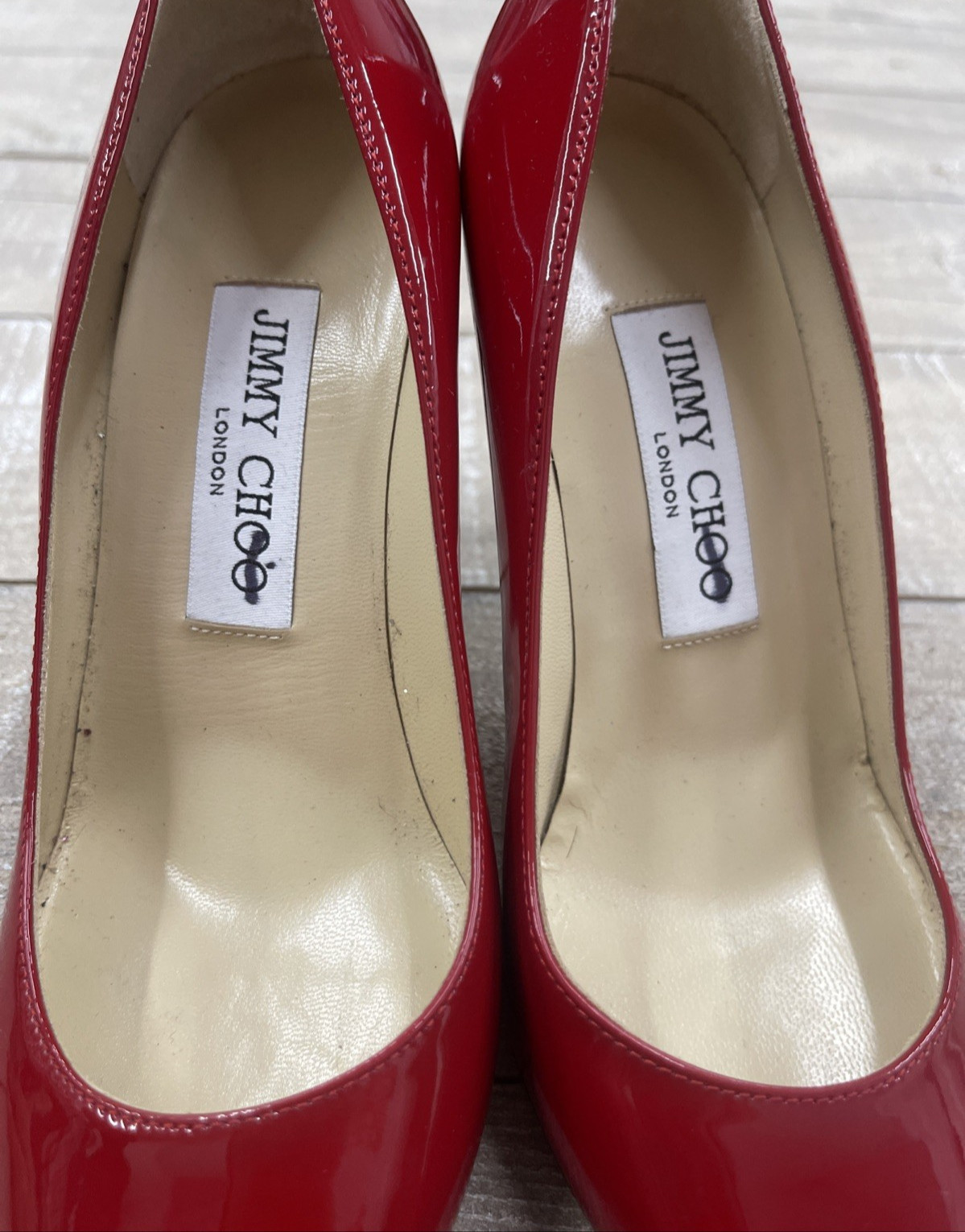 New Jimmy Choo Agnes 85mm Patent Leather Pump Heels In Red Size: 35 (US 5)