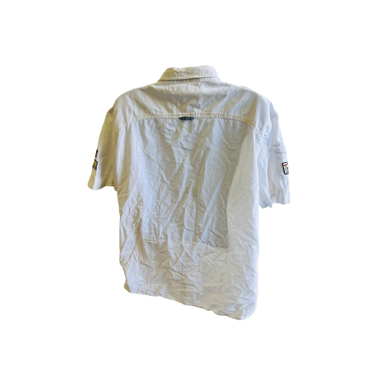 Trust Akoo Second to None White Short Sleeve Utility Shirt 3XL Y2K Preppy