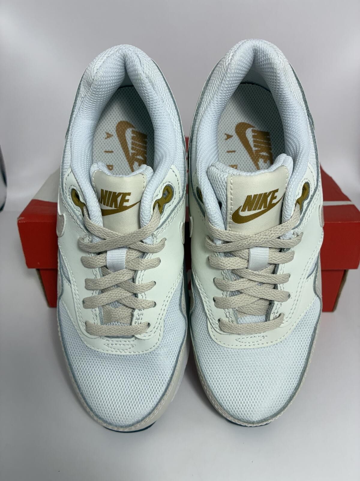 Size 2y – Nike Air Max 1 Leather Mesh Light Orewood Kids