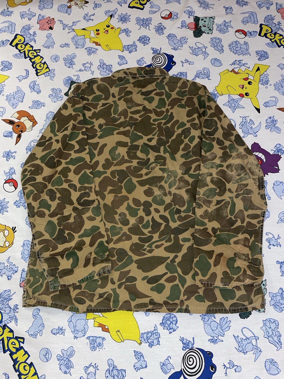 World Famous Camouflage Military Jacket Men’s L Duck Camo Button Front Pockets
