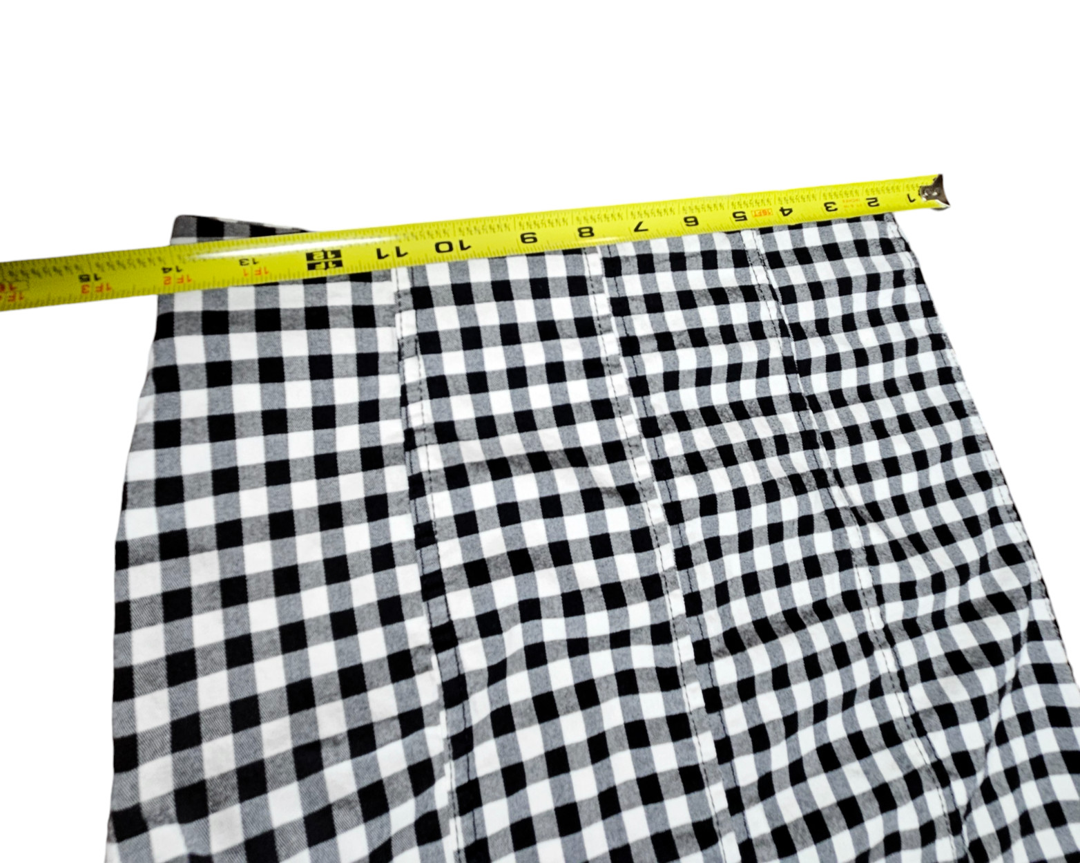 Free People Modern Femme Novelty Black & White Gingham Mini Skirt 6 Cotton Poly