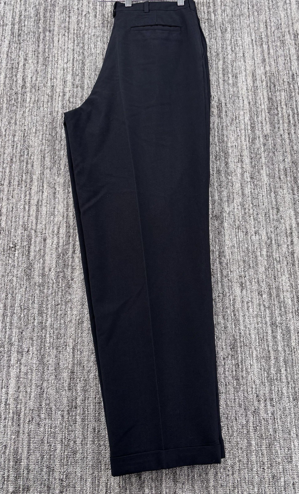 VTG Men’s Loose Relaxed Black Pleated Cuffed Dress Pants 32×31 Talon Zipper