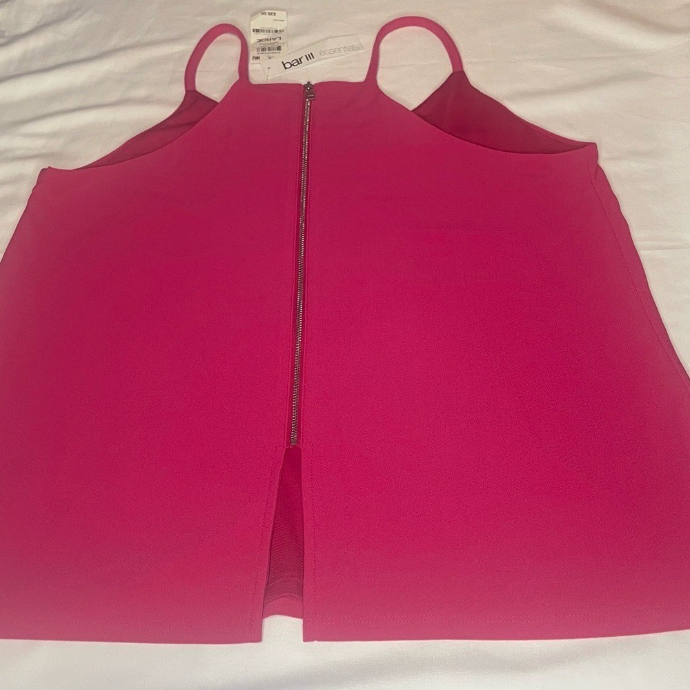 Bar III Essentials Fuchsia Sleeveless Top