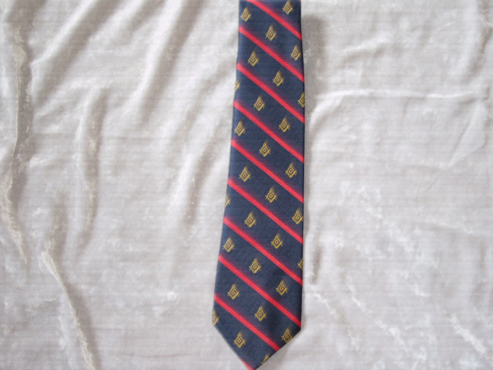 Masonic Square Compass Logo Mens Neckties Stripe Free Mason Fraternity NEW!