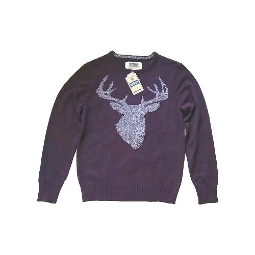 Urban Pipeline Sweater Mens Size Medium Buck Deer Burgundy Gray Pullover Holiday