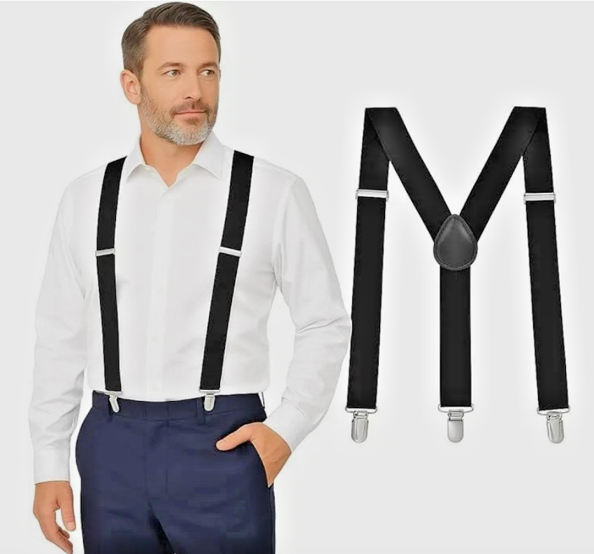 Suspenders for Men Heavy Duty, X Back Hidden Suspender 1.5″ Under Clothing