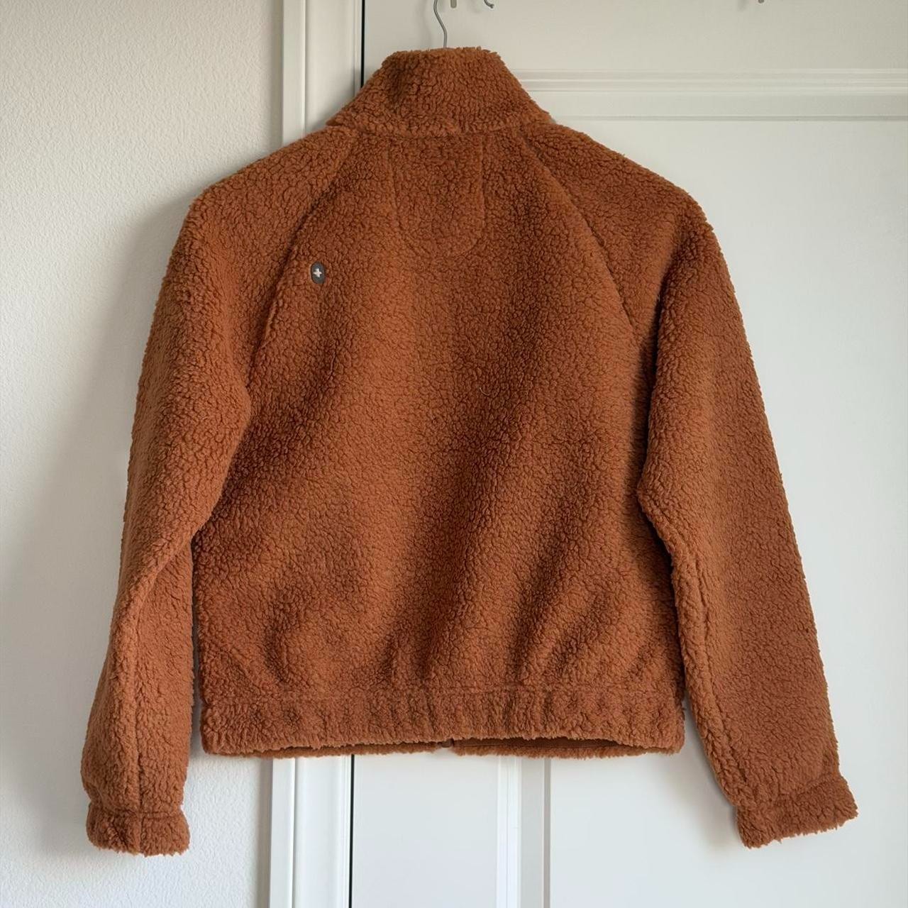 Figs On-Shift High Pile Fleece Bomber Jacket in Mocha, Size XXS