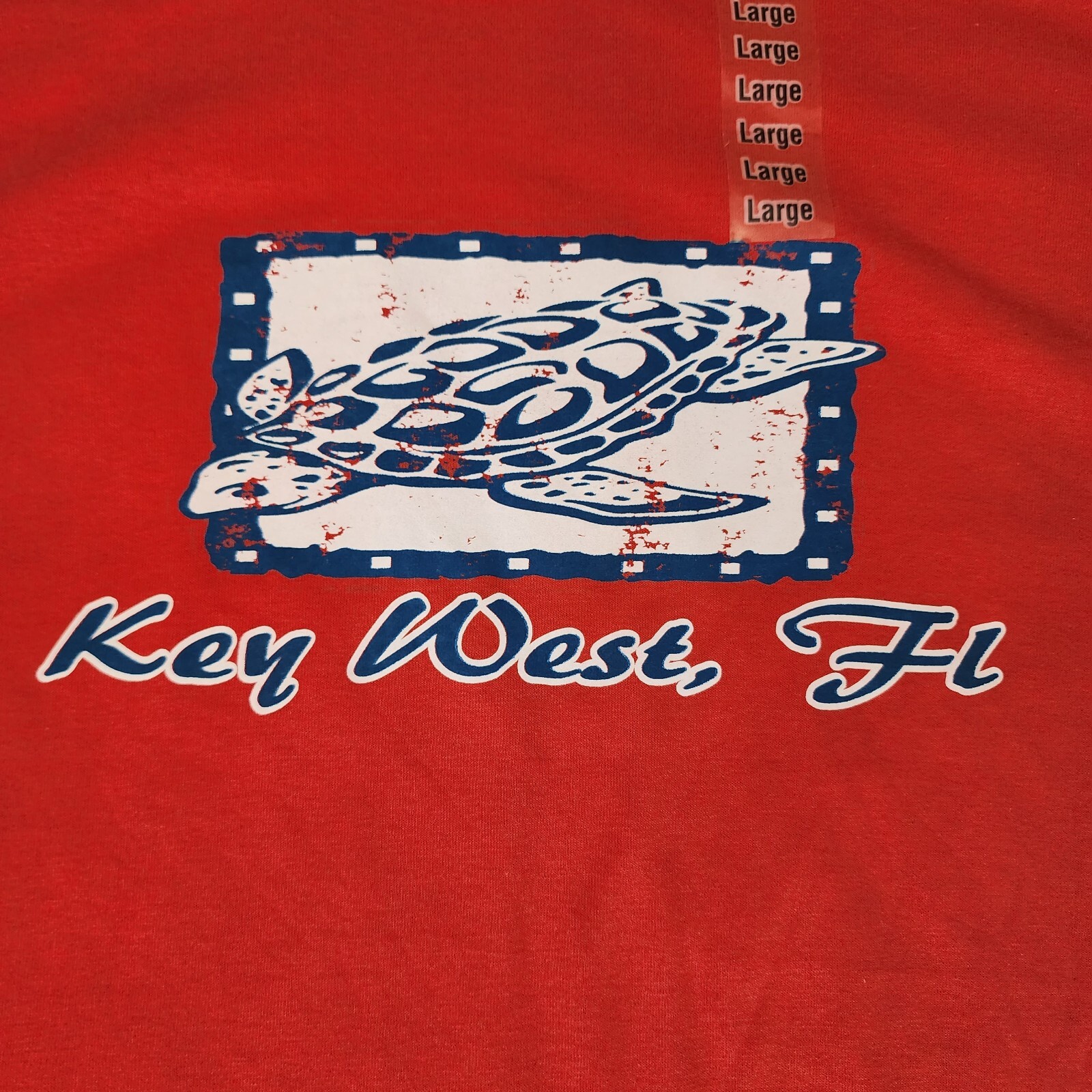 Glldan T-Shirt Unisex Large Red Key West, FL Dry Blend NWOT