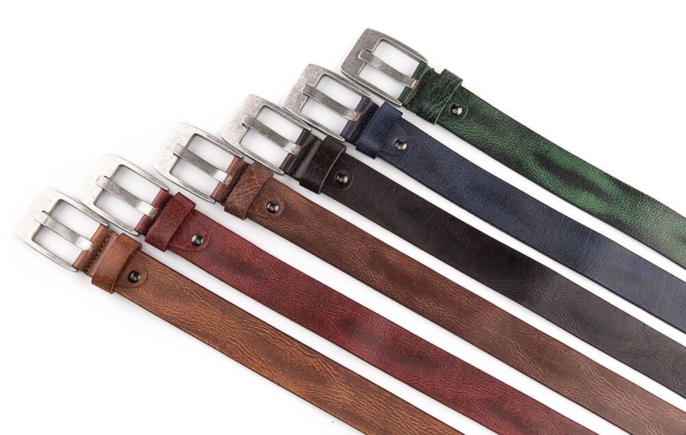 Belts for Men Genuine Leather Men’s Belt Casual Dress Jeans 1.5inch Wide