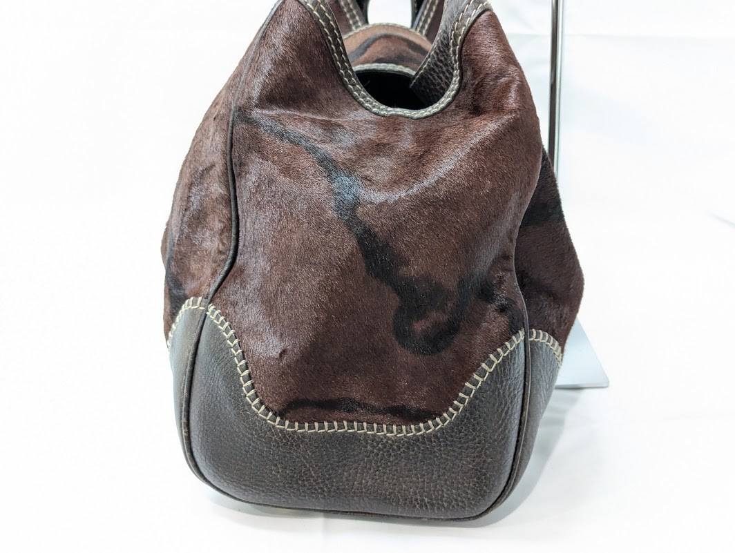 Gucci Pelham Horsebit Harako Shoulder Bag Dark Brown 223958 Women’s Auth