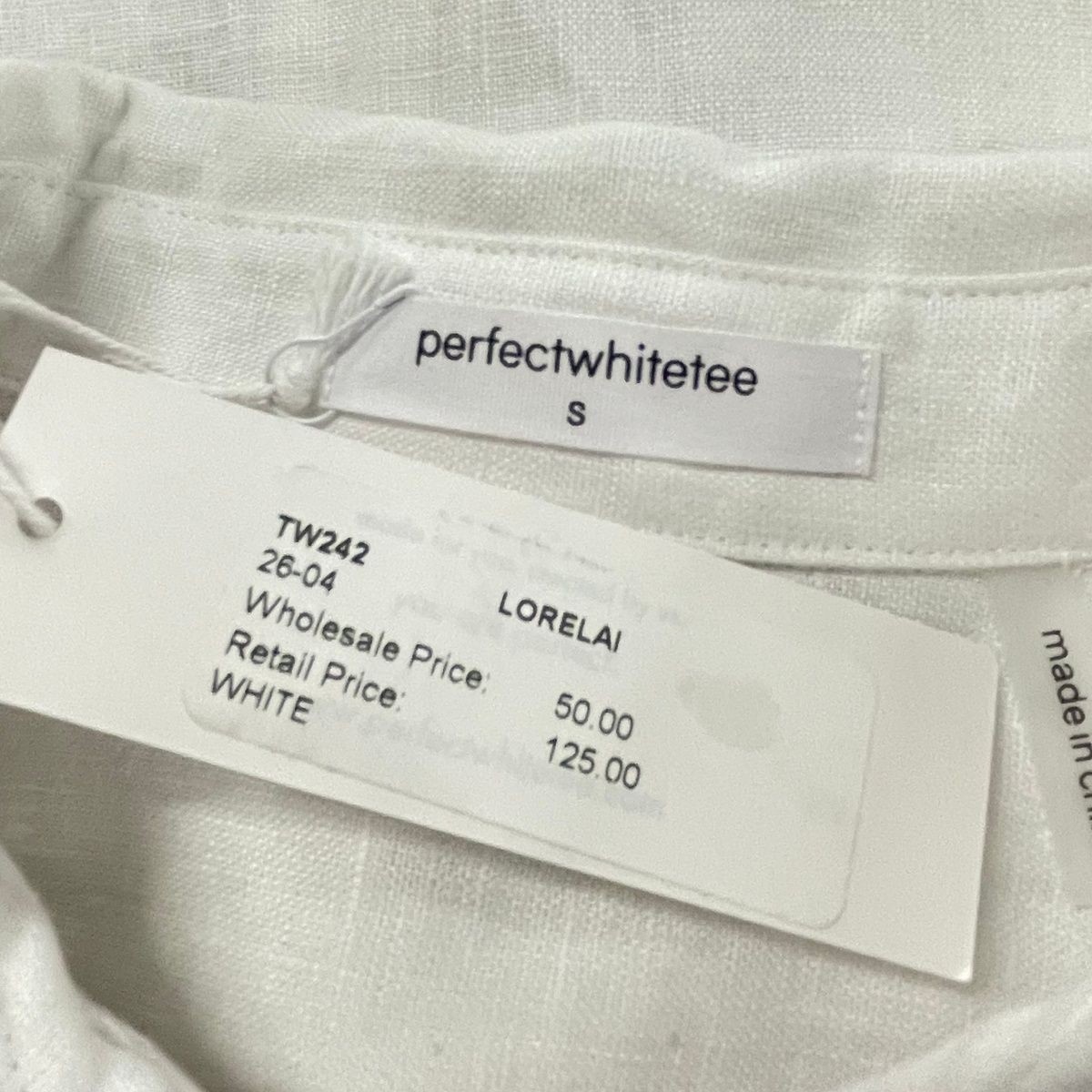 PERFECTWHITETEE Lorelai Linen Oversized Shirt Women’s Size S White