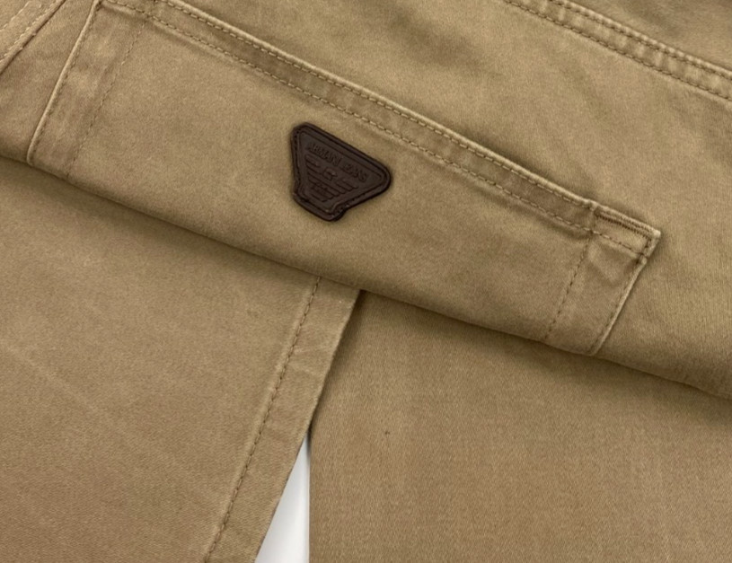 Men’s Dark Sand Armani Jeans Jeans W34 L30 J45 Straight Leg Stretch Chino A/B