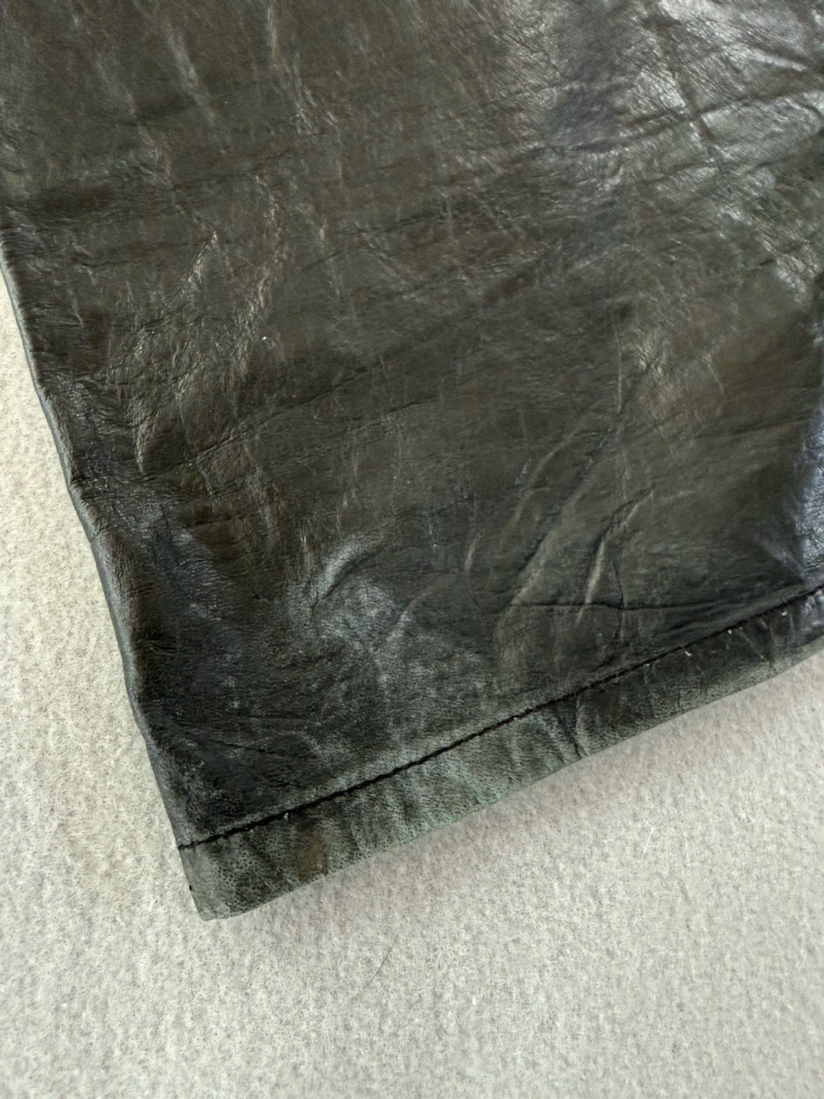 Vintage Guess GJ Leather Pants Mens 36×31 Black Bootcut Y2K Moto Biker Rocker