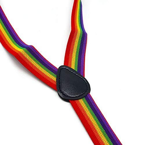 Rainbow Suspenders, Adjustable Elastic Y-Back Style Suspenders As Picture Show