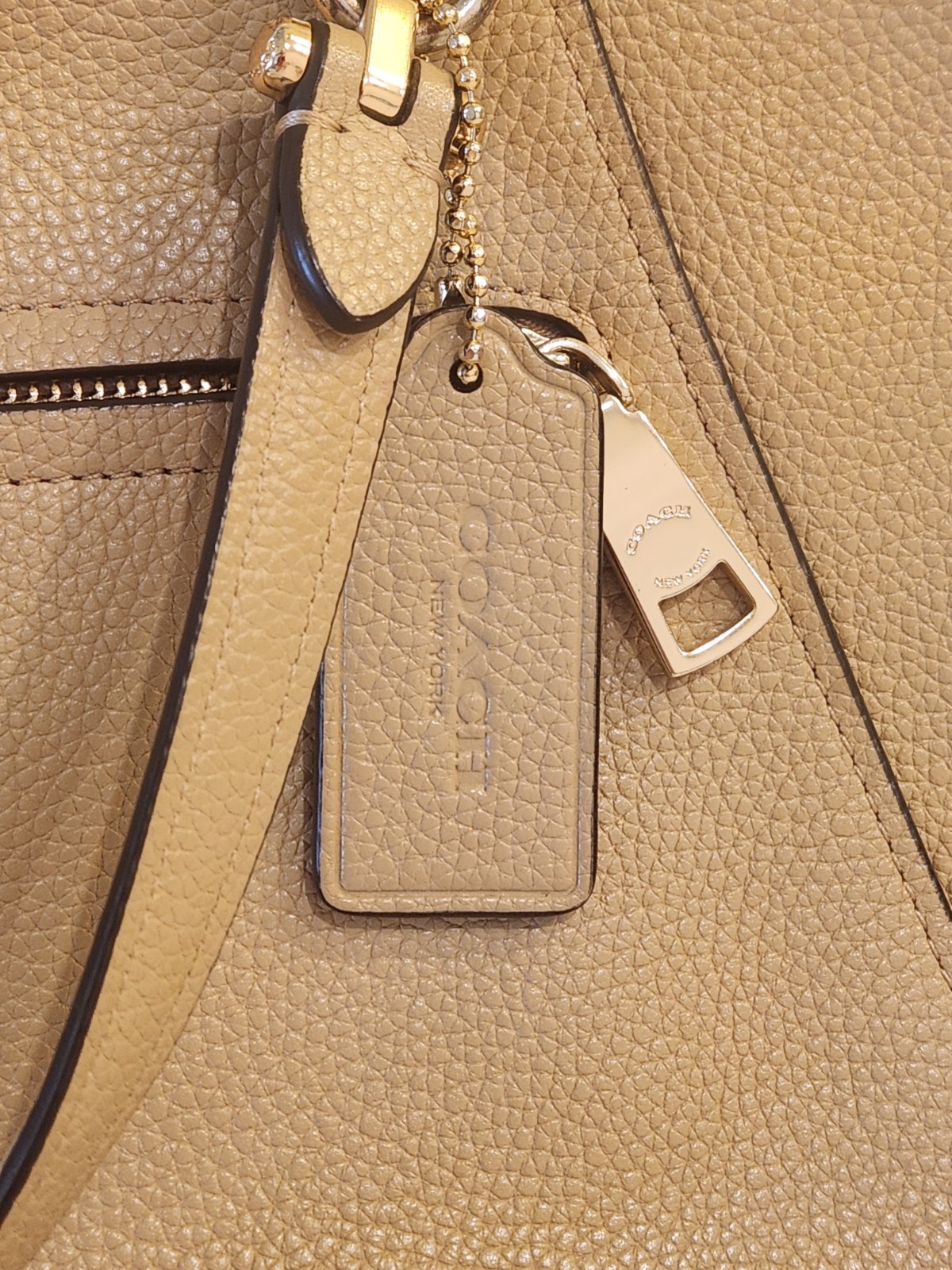 Coach Prairie Pebbled Leather Satchel Crossbody Women’s Handbag – Camel/Tan