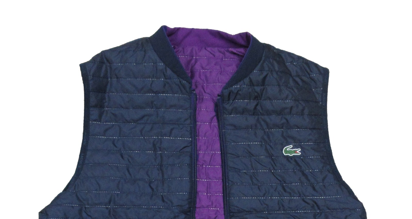 Lacoste Sport Men’s Navy Blue/Purple Padded Reversible Quilted Vest
