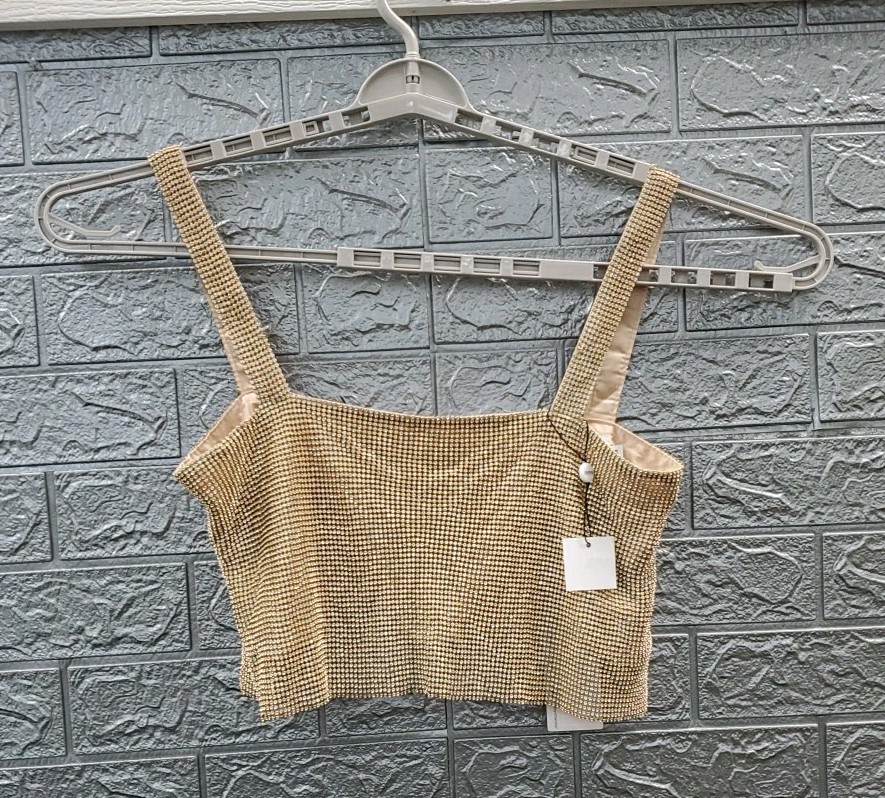 New SNYDS Adriana Sleeveless Top Gold Size Medium