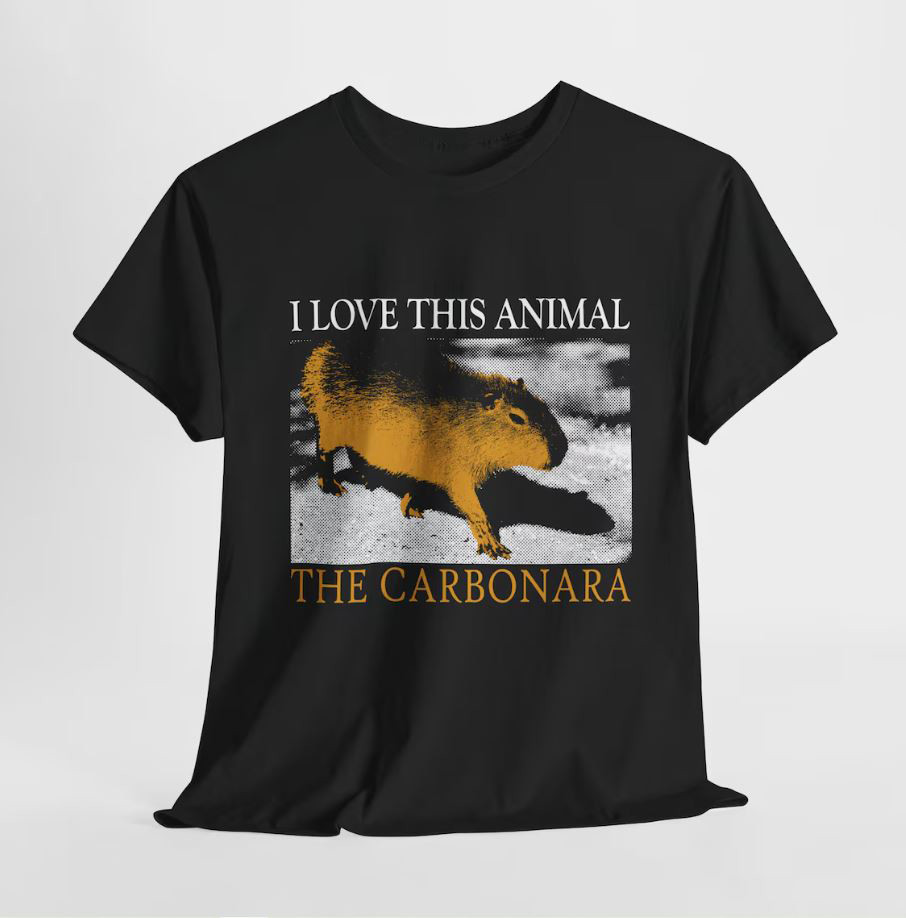 The Carbonara I Love This Animal Capybara Tee Unisex T-Shirt All Size PR943