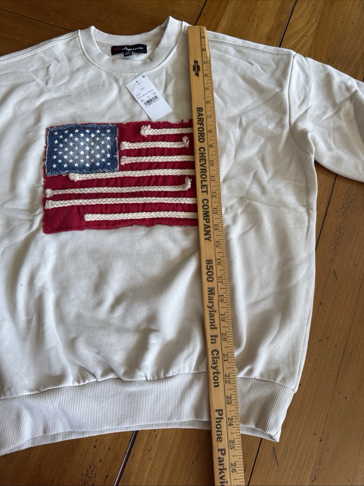 Target “33 Degrees” Sweatshirt American Flag NWT Tik tok Viral Size XXS ROPE