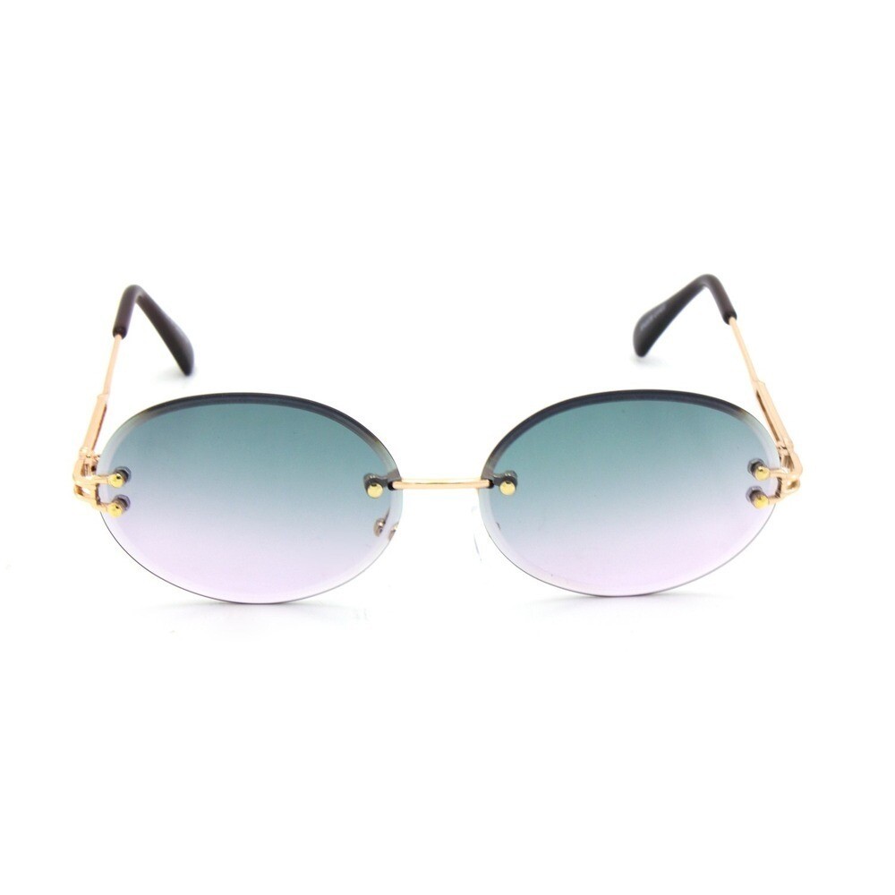 Rimless Oval Sunglasses Gradient Lens Fashion Street Wear Outdoor Hip Hop Lentes